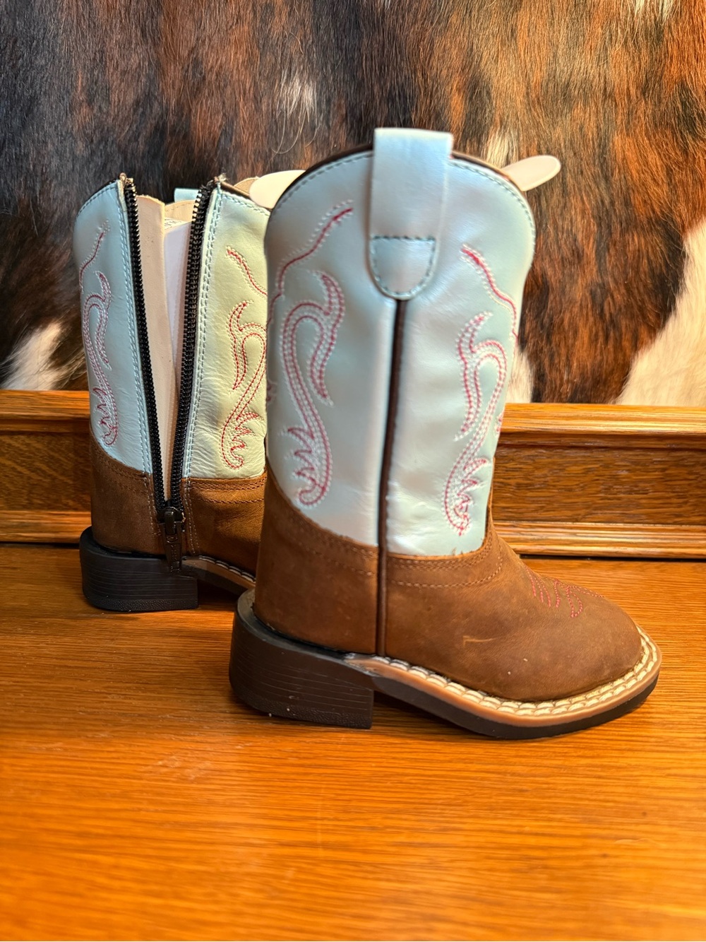 Old West Toddler Girls’ Western Turquoise & Pink Boots - Size 4 - NEW IN BOX - Picture 4 of 6